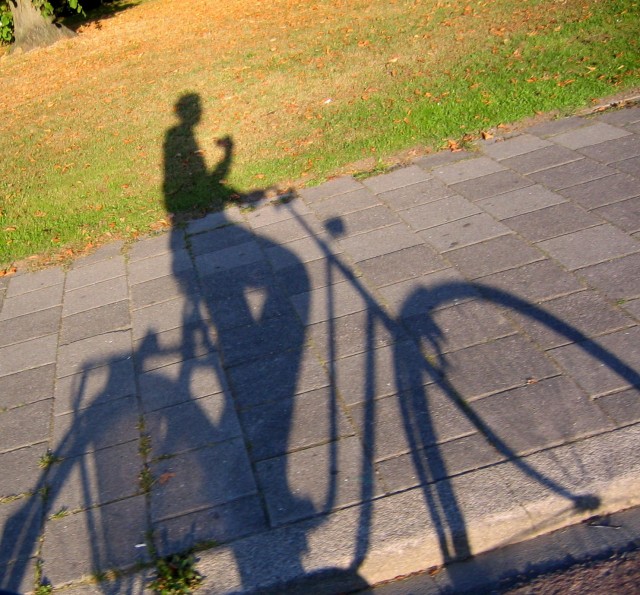 fietser schaduw