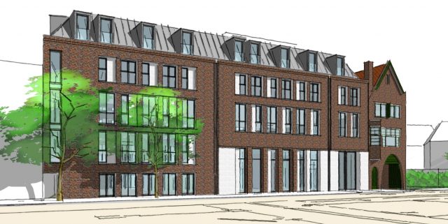 tekening vier-sterren hotel vrieseplein dordrecht