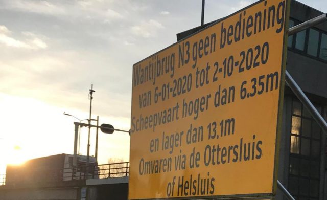 geen bediening wantijbrug
